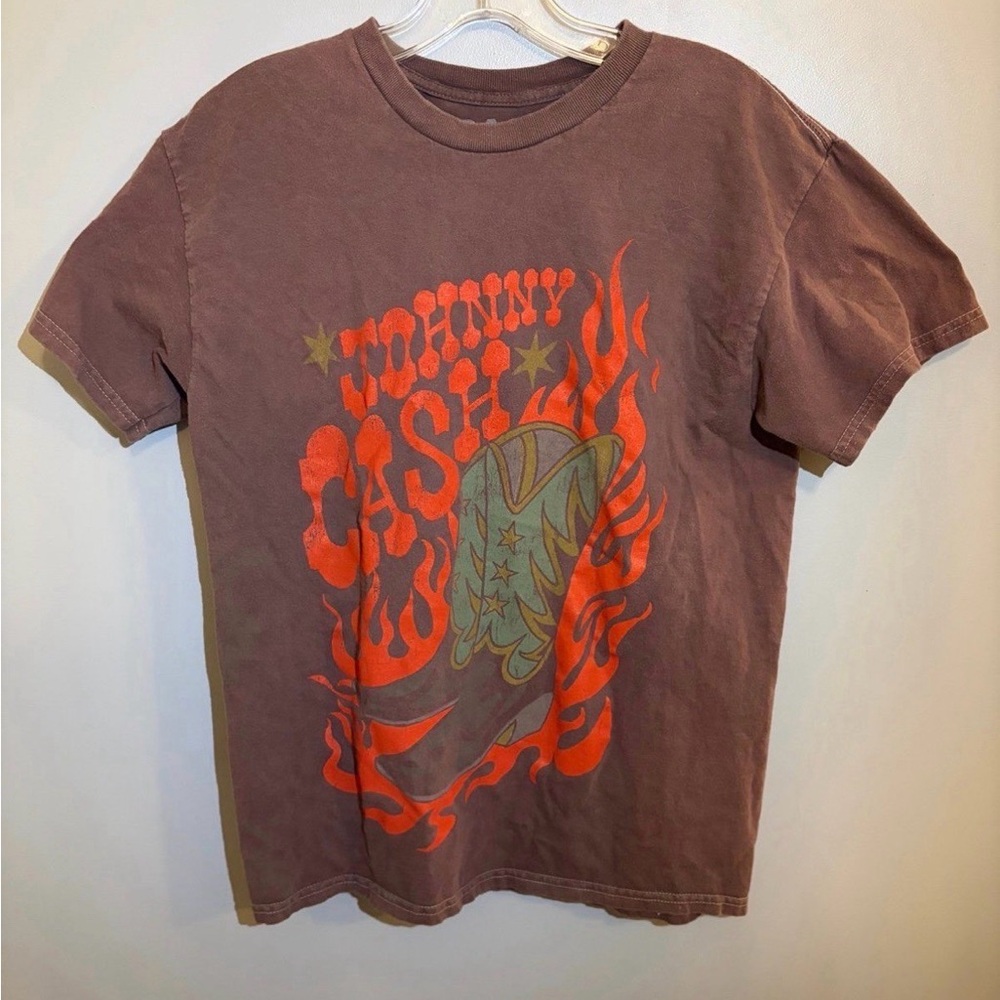 Johnny Cash Graphic Tee - Brown and Orange